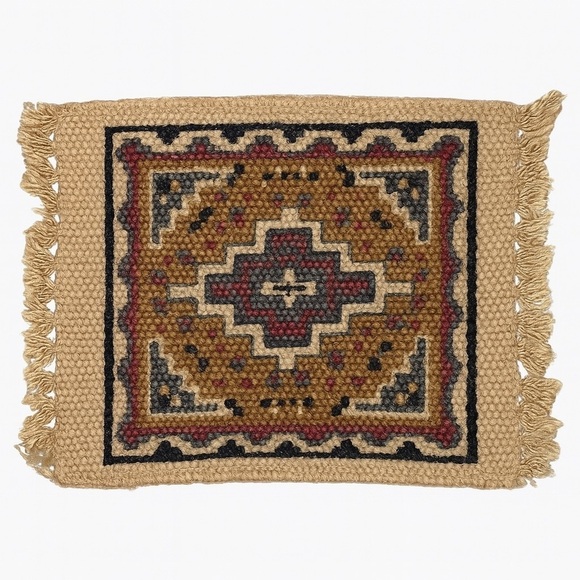 Vintage Other - Southwest Motif Stenciled Coaster Rug